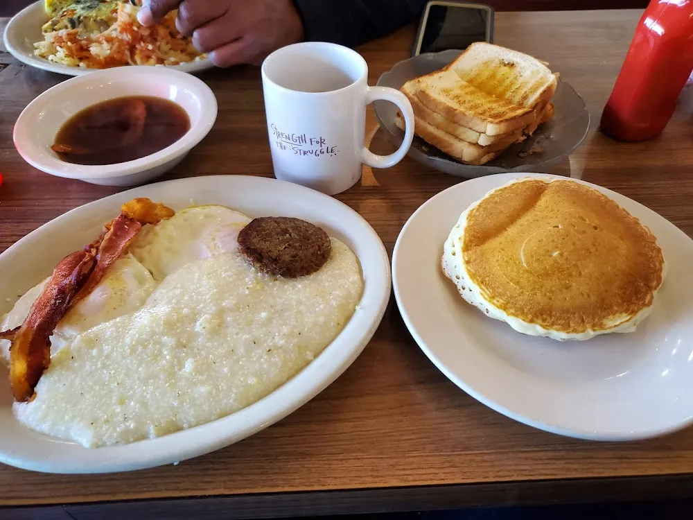 Fried Pork Chops Eggs and Hash Browns