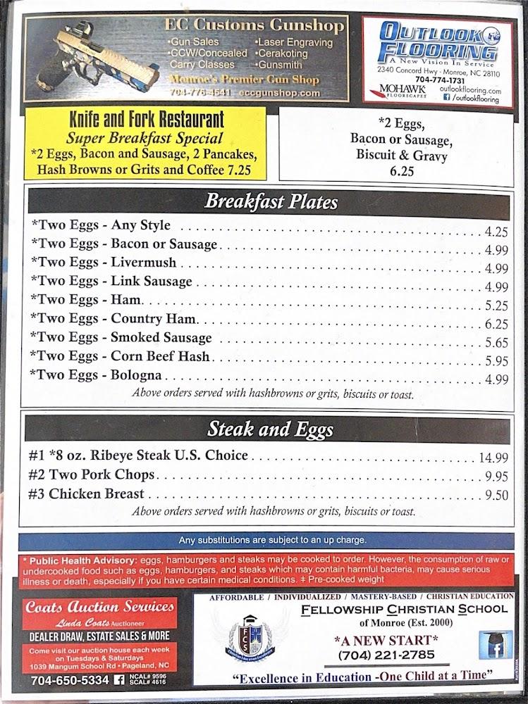 Knife & Fork Restaurant Menu image 4